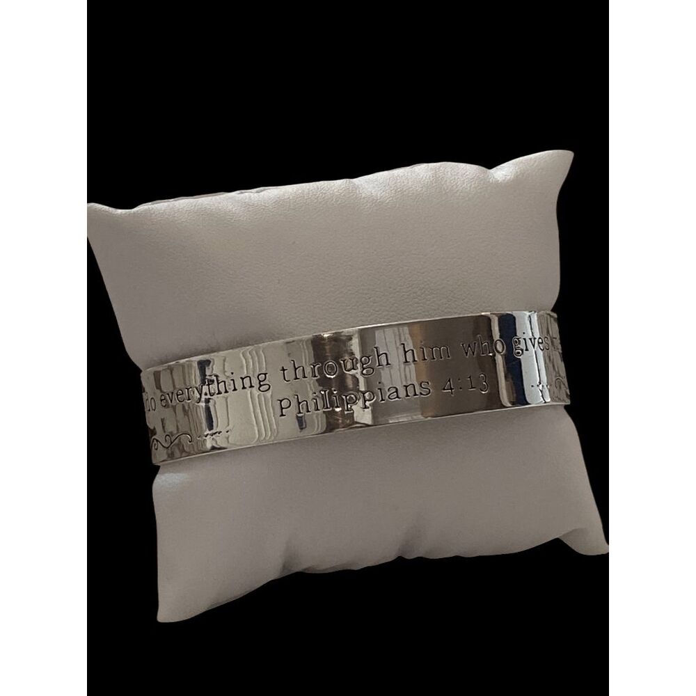 Scripture Bracelet Cuff Silver‎ Plated
